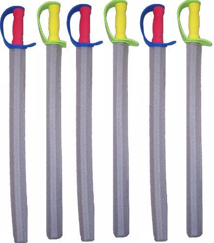 6 foam swords (colors may vary)