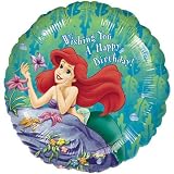 Disneys Little Mermaid Ariel Wishing You a Happy Birthday 18" Mylar Balloon green blue