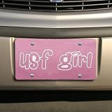 South Florida Bulls Pink Girl Mirrored License Plate