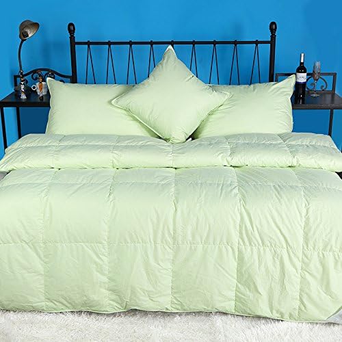 Summer Lightweight 90% White Duck Down and Feather Comforter, Multi Colors (CAL King(108x94 inch), Green)