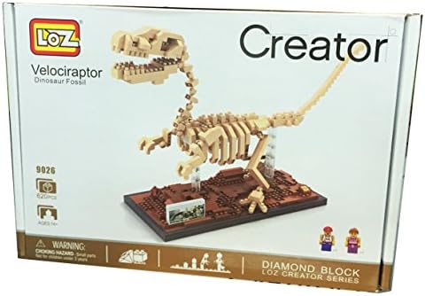 Velociraptor Dinosaurs Jurassic Park Building Blocks Movies Fossil Skeleton Raptor Nanoblock Diy Figure Plush Toy Block Party Supplies Gift with Original Box