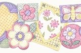 Country Sculptured Flowered Wallpaper Border
