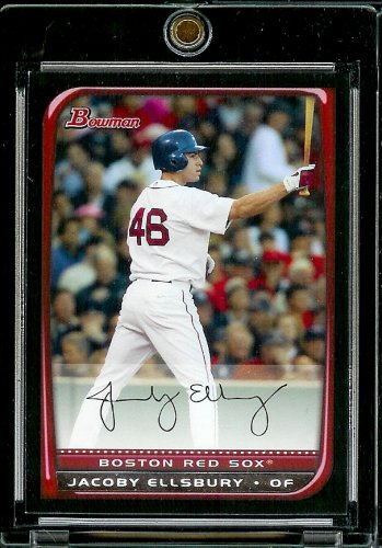 2008 Bowman # 199 Jacoby Ellsbury - Boston Red Sox - MLB Baseball Card in Protective Screw Down Display Case!