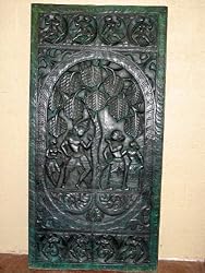 Antique India Carving Carved Door Panel Wall Art Shutters 72