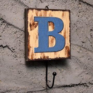 Wall Hook Decorative Vintage Coats Creative Key Holder Door Hanger Chic Unique Rack B alphabet letter