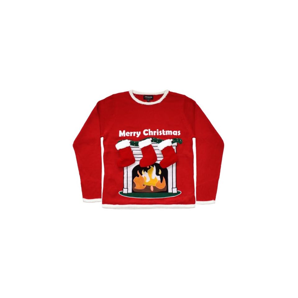 Ugly Christmas Sweater Lighted Led Fireplace Sweater With 3 D