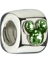 Authentic Chamilia Disney Charm "Gem Mickey - Green CZ" DIS-500B (RETIRED)