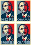 Barack Obama - RARE Campaign Posters - Set of 4 - HOPE - CHANGE - OBAMA - PROGRESS - 13 x 19