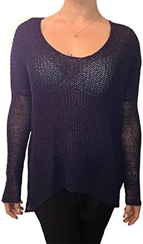 Acrobat Women's Pointed Side Long Sleeve Knit Top Large Twilight