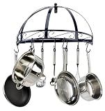 Innova Classicor Wrought Iron Semi-Circle Wall Mount Pot Rack - BLUE