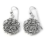 Barse Sterling Silver Round Scroll Earrings
