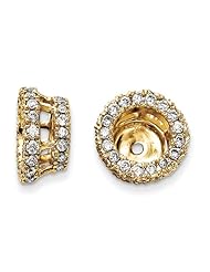 14k Yellow Gold Diamond Earring Jacket