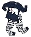 Boys Snow Bear Pajamas Girls 2 Piece Christmas Cotton Clothes Sleepwear Set
