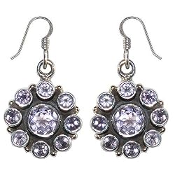 The Earrings for Teens Sterling Silver Amethyst Jewelry 4 inches(erg093)