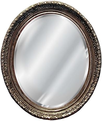 Hickory Manor Ornate Oval Bevel Mirror, Shimmer
