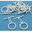 Rope Twisted Toggle Clasp Silver Plated Part Approx 12