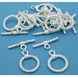 Rope Twisted Toggle Clasp Silver Plated Part Approx 12