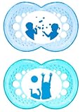 Produkt-Bild: MAM 213311 - Relax Silikon 6-16, Schnuller, f&uuml;r Jungen, Doppelpack, farblich sortiert - BPA frei