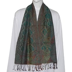 Scarves for Men Winter Pure Wool Handmade India Gifts 12 x 60 inches (wsmf128)