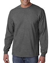 Gildan Ultra Cotton 6 oz. Long-Sleeve T-Shirt, 5XL, DARK HEATHER
