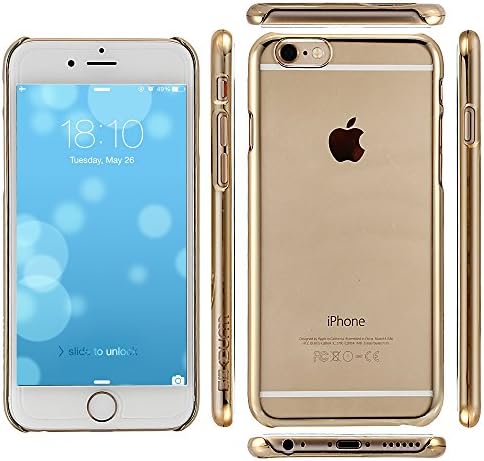 LLUNC Electroplated Case Transparent Cover with Colored Frame for iPhone 6 Plus