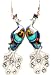 Glamorous Silver 3" Long Peacock Dangle Earrings with Blue, Green, Purple Crystals - Vintage Inspired