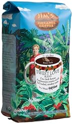 Jim's Organic Coffee Sweet Love Blend Whole Bean, 12-Ounce Packages (Pack of 3)
