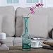 CASAMOTION Flake Hand Blown Art Glass Vase, Gift Boxed, Turquoise, 14 Inch