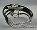 Black Leather Rope Knit Handmade Bracelet Infinite Nautical Anchor Weave Bangle