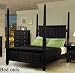 Queen Size Poster Bed Cape Cod Style in Black Finish