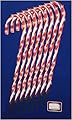 Set Of 8 Lighted Candy Cane Christmas Lawn Stakes With 8 Functions