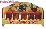 KITCHEN 5PC SPICE RACK TUSCANY RED GRAPE WINE