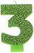 #3 Glitter Birthday Candle | Kiwi Green | Party Supply