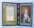 Immaculate Heart of Mary Stained Glass Plaque in English or Spanish, 10" x 7" - MADE IN ITALY