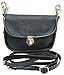 Genuine Leather Biker's Clip on Pouch -Carry on Belt or on Shoulder w/Detachable Strap - Black