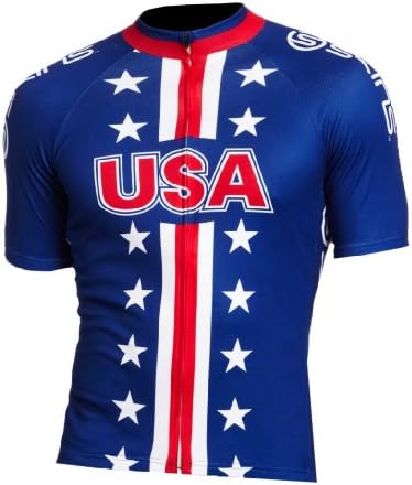 Xport Design's Men's Team USA Quick-Drying Wicking Short-sleeved Cycling Jersey Upper Outer Garment, X-Large
