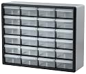 Akro-Mils 10724 24-Drawer Plastic Parts Storage Hardware and Craft Cabinet, 20-Inch by 16-Inch by 6-1/2-Inch, Black/Grey