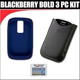 BLACKBERRY BOLD 3 PC KIT (BlackBerry Koskin Pocket for BlackBerry Bold 9000 and Blackberry Blue Skin Case for Blackberry Bold 9000