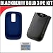 BLACKBERRY BOLD 3 PC KIT (BlackBerry Koskin Pocket for BlackBerry Bold 9000 and Blackberry Blue Skin Case for Blackberry Bold 9000