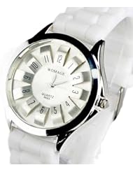 Unisex Silicone Quartz Watch Geneva Wrist Watch White