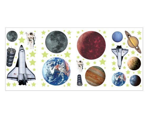 OUTER SPACE astronaut planet WALL APPLIQUES wallpaper
