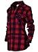 Taylor Perform Women's Long Sleeve Plaid Flannel Button Down Shirt Top