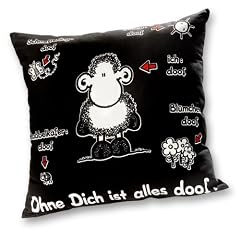 Sheepworld 40158 Kissen schwarz "Ohne Dich ist alles doof."