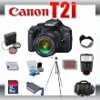 Canon EOS Rebel T2i 18 MP Digital SLR Camera with Canon 18-55mm for Canon Digital SLR Cameras + 8GB Memory Card + Digital Flash + SD Memory Card Reader + Li-Ion Replacement Battery Pack + Deluxe Cleaning Kit + Carrying Case + Tripod + LCD Protectors + Cleaning Cloth Deluxe Kit
