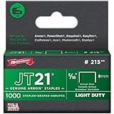 Arrow 215 Genuine JT21/T27 5/16-Inch Staples, 1,000-Pack
