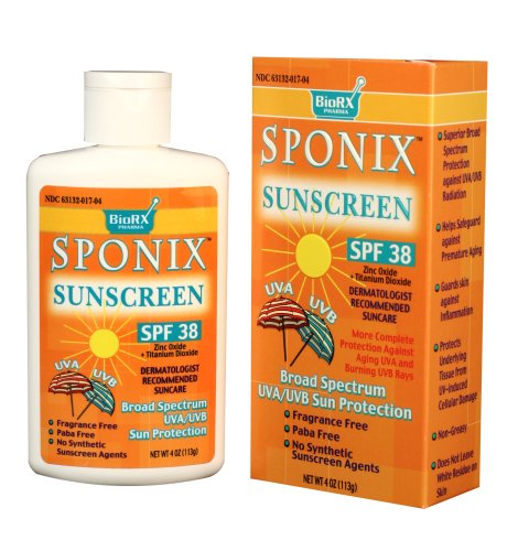 Sponix Sunscreen Spf 38, Zinc Oxide And Titanium Oxide, 4-Ounce Boxes (Pack of 2)