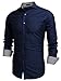 Coofandy Men's Fashion Long Sleeve Plaid Button Down Casual Shirts (Large, Blue)