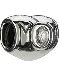 Authentic Chamilia Silver Clear CZ Mom Heart Charm - JA-21a