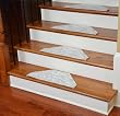 Washable Non-Skid Carpet Stair Treads - White/Beige Vine (13)