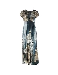 V-neck Short Sleeves Rayon Leopard Print Party Dress/Maxi Dress 